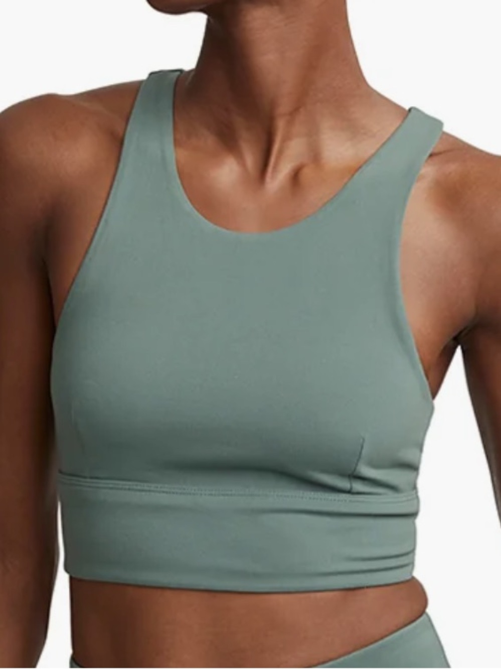Varley Ladies Let's Move Harris Bra in Dark Forest Green. Medium.